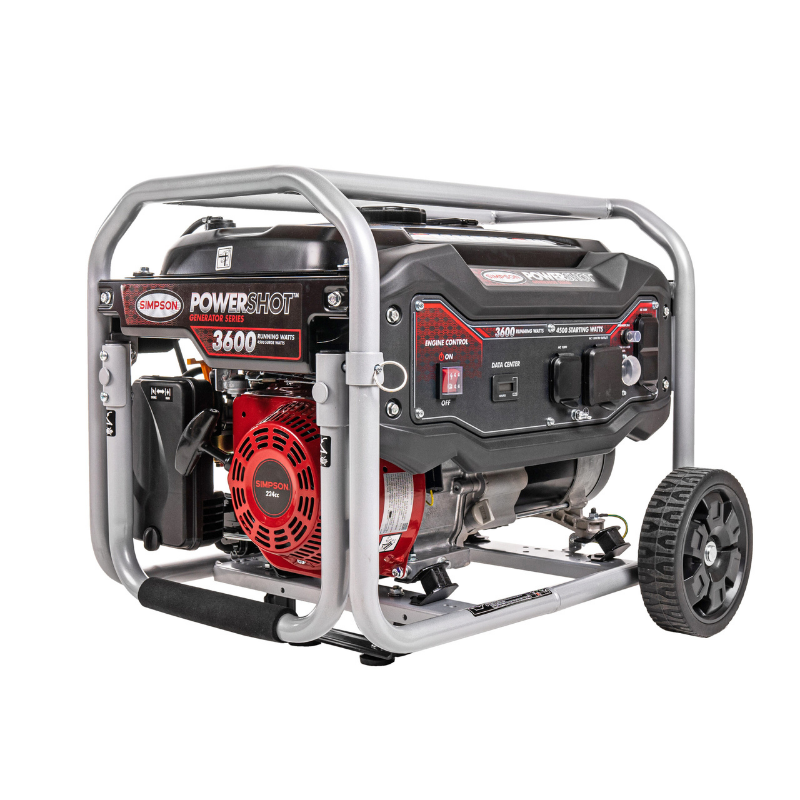 Simpson PowerShot Portable 3600-Watt Generator - SPG3645 front and side view